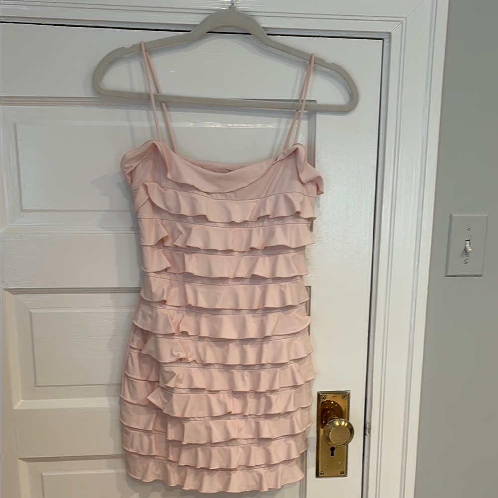 Edikted Pink Ruffle Dress